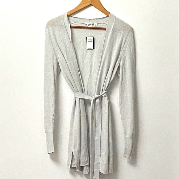 GAP Linen Blend Belted Cardigan NWT - Picture 2 of 7